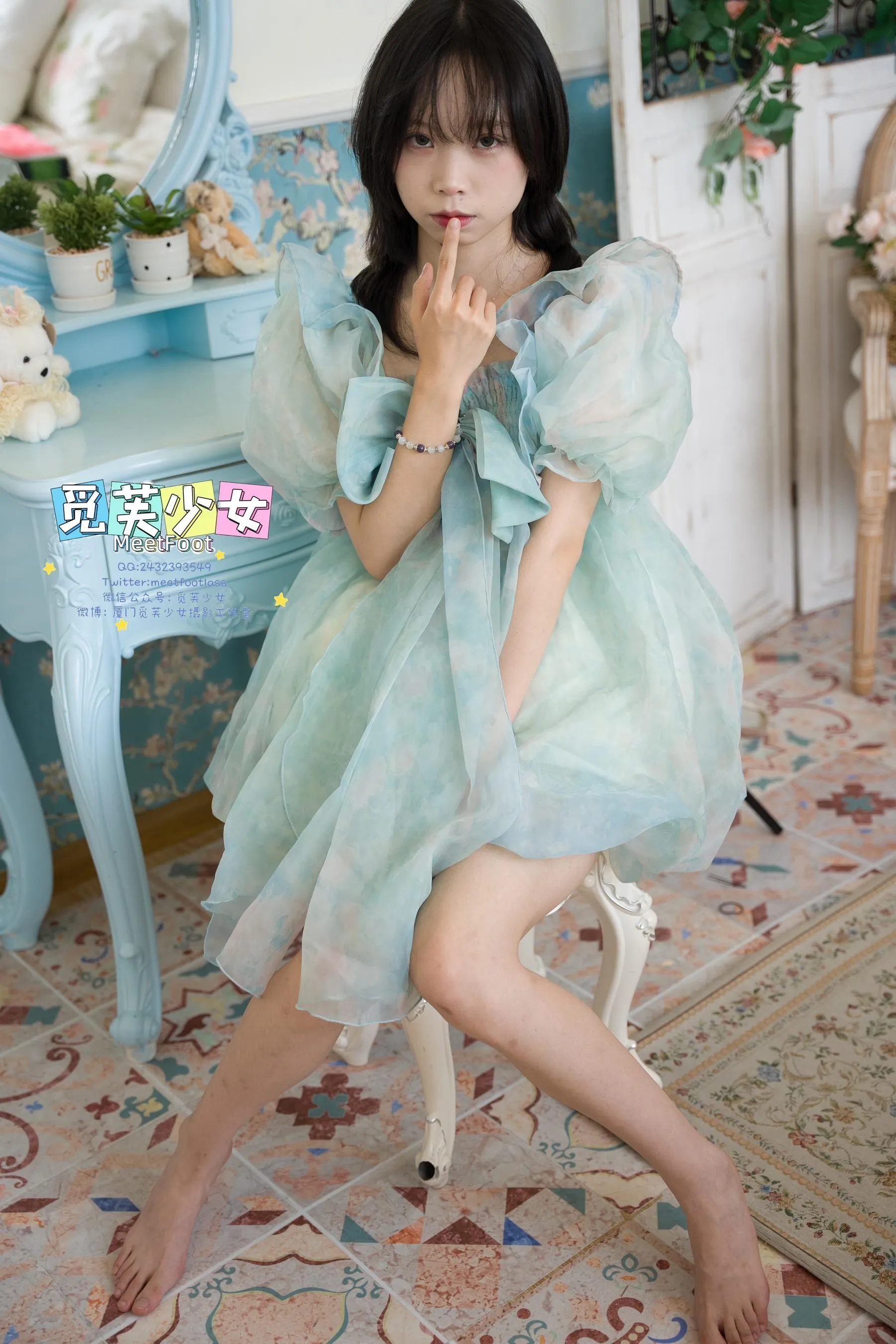觅芙少女 NO.033 小婉-一袭蓝色纱裙构筑今晚浪漫的梦境-PIC [249P]插图3